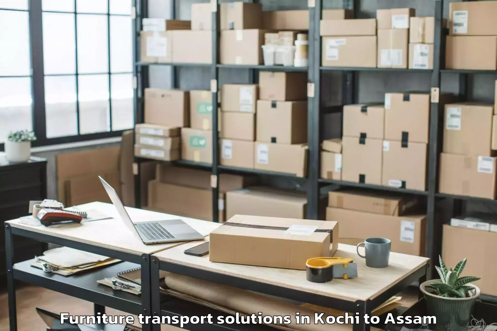 Quality Kochi to Moranhat Town Furniture Transport Solutions